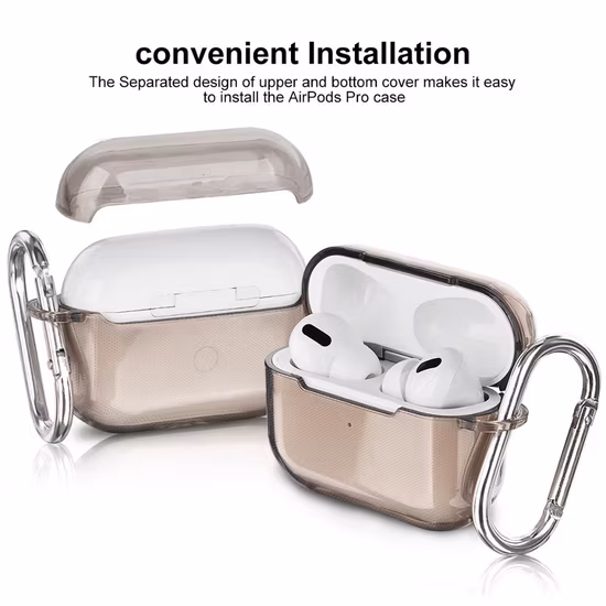 Apple Airpods PRO 케이스 에어 포드 케이스 키 체인 용 고품질 투명 투명 소프트 TPU 스킨 케이스 보호 커버